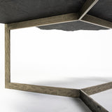 Shale 37" Irregular Live-Edge Black Slate w/Flat Iron Base Coffee Table from Mercana - Luna Furniture