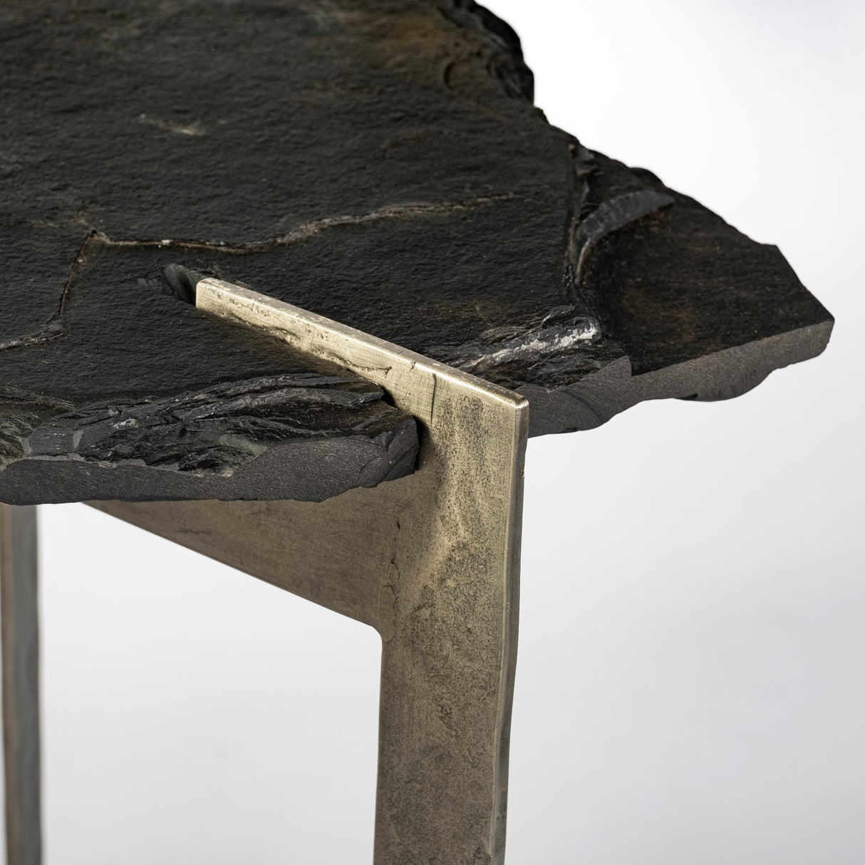 Shale III 50L x 20W Black Live-Edge Slate and Iron Console Table from Mercana - Luna Furniture