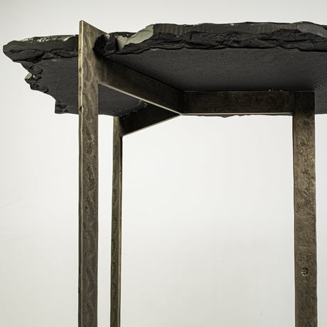 Shale III 50L x 20W Black Live-Edge Slate and Iron Console Table from Mercana - Luna Furniture
