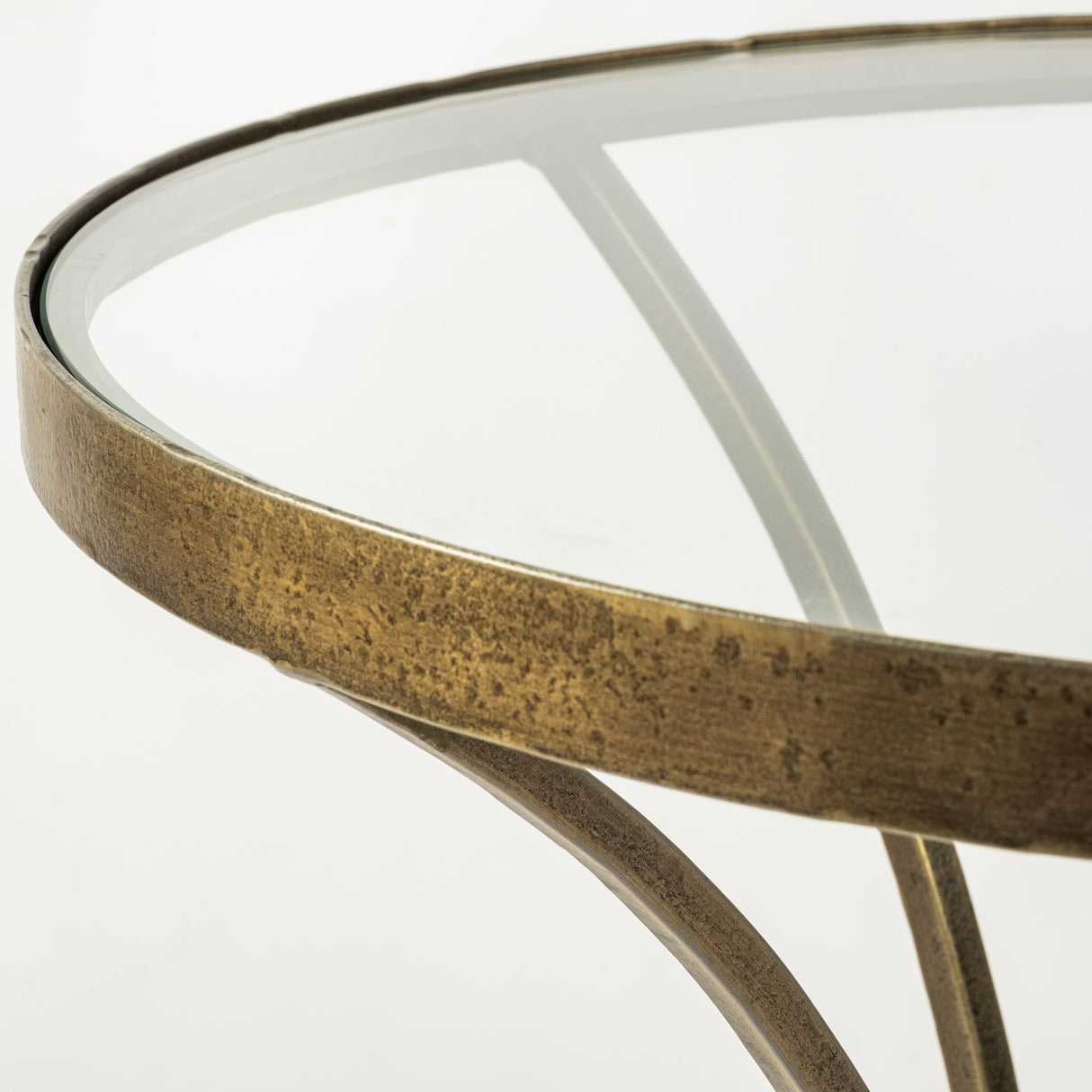 Jacinta II 21" Round Glass Top Metal and Marble Pedestal End/Side Table from Mercana - Luna Furniture