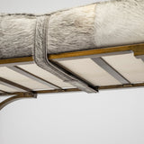 Jessie 55L x 16W White/Gray Hair-On-Hide Seat W/Gold Metal Base Accent Bench from Mercana - Luna Furniture