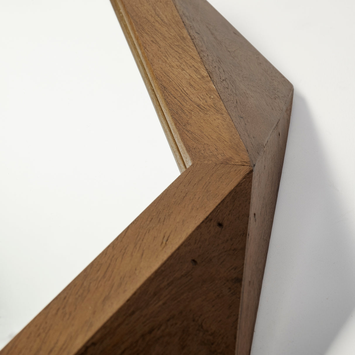 Aramis I 32" Octagon Brown Wood Frame Wall Mirror from Mercana - Luna Furniture