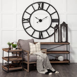 Stoke 54" Round Giant Oversized Industrial Wall Clock from Mercana - Luna Furniture