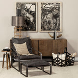Linocut III (Bear) by Mercana Studio a Hand Embellished Textured Canvas from Mercana - Luna Furniture