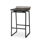 Givens 24.25"H Seat Height Black Wood Seat Black Frame Stool from Mercana - Luna Furniture