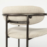 Parker II Beige Fabric Seat Gun Metal Grey Metal Counter Stool from Mercana - Luna Furniture