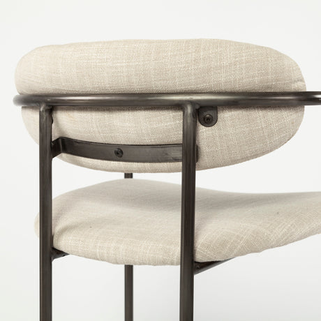 Parker II Beige Fabric Seat Gun Metal Grey Metal Counter Stool from Mercana - Luna Furniture