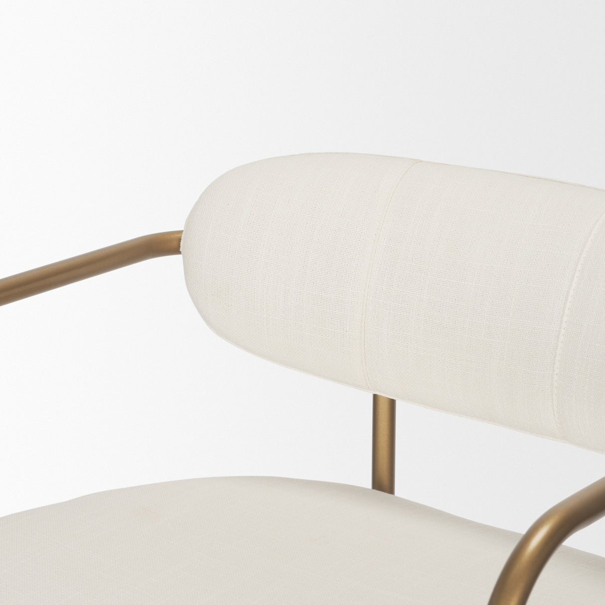 Parker 30" Seat Height Cream Fabric Seat Gold Metal Bar Stool from Mercana - Luna Furniture