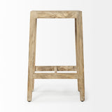 Colony 25" Seat Height Brown Wood Seat & Frame Stool from Mercana - Luna Furniture