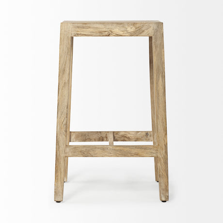 Colony 25" Seat Height Brown Wood Seat & Frame Stool from Mercana - Luna Furniture