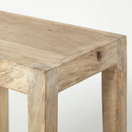 Colony 25" Seat Height Brown Wood Seat & Frame Stool from Mercana - Luna Furniture