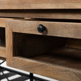Stuart I Brown Solid Wood Top Two-Tier Black Metal Rolling Kitchen Island from Mercana - Luna Furniture