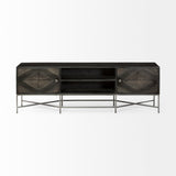 Hogarth I Dark Brown Solid Wood TV Stand Media Console with Storage, TV up to 81" from Mercana - Luna Furniture