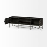 Hogarth I Dark Brown Solid Wood TV Stand Media Console with Storage, TV up to 81" from Mercana - Luna Furniture