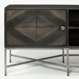Hogarth I Dark Brown Solid Wood TV Stand Media Console with Storage, TV up to 81" from Mercana - Luna Furniture
