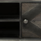 Hogarth I Dark Brown Solid Wood TV Stand Media Console with Storage, TV up to 81" from Mercana - Luna Furniture
