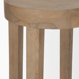Brahma 26" Total Height White Washed Wood Stool from Mercana - Luna Furniture