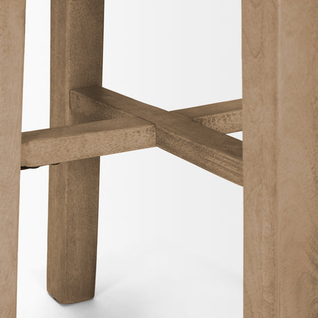 Brahma 30" Total Height White Washed Wood Stool from Mercana - Luna Furniture