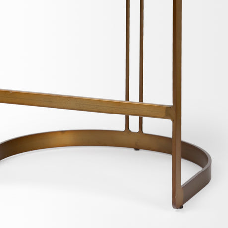 Hollyfield II Black Leather Seat Gold Metal Base Counter Stool from Mercana - Luna Furniture