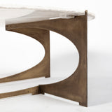 Reinhold 49" Round White Marble Top Gold Metal Base Coffee Table from Mercana - Luna Furniture