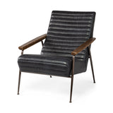 Grosjean Black Leather Wrap Metal Frame Accent Chair from Mercana - Luna Furniture