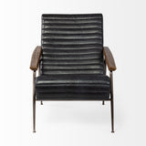 Grosjean Black Leather Wrap Metal Frame Accent Chair from Mercana - Luna Furniture