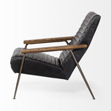 Grosjean Black Leather Wrap Metal Frame Accent Chair from Mercana - Luna Furniture