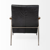 Grosjean Black Leather Wrap Metal Frame Accent Chair from Mercana - Luna Furniture