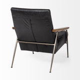 Grosjean Black Leather Wrap Metal Frame Accent Chair from Mercana - Luna Furniture