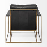 Watson Black Leather Wrap Gold Metal Frame Accent Chair from Mercana - Luna Furniture