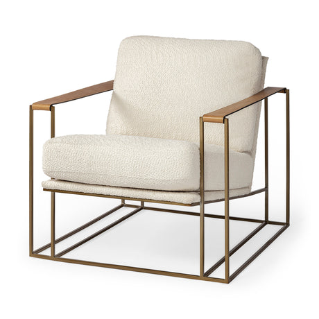 Watson Cream Fabric Wrap Gold Metal Frame Accent Chair from Mercana - Luna Furniture