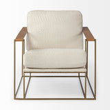 Watson Cream Fabric Wrap Gold Metal Frame Accent Chair from Mercana - Luna Furniture