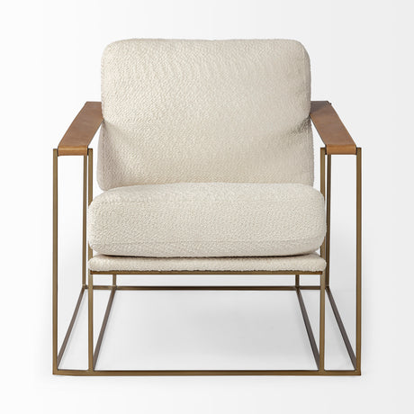 Watson Cream Fabric Wrap Gold Metal Frame Accent Chair from Mercana - Luna Furniture