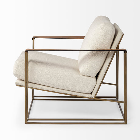Watson Cream Fabric Wrap Gold Metal Frame Accent Chair from Mercana - Luna Furniture