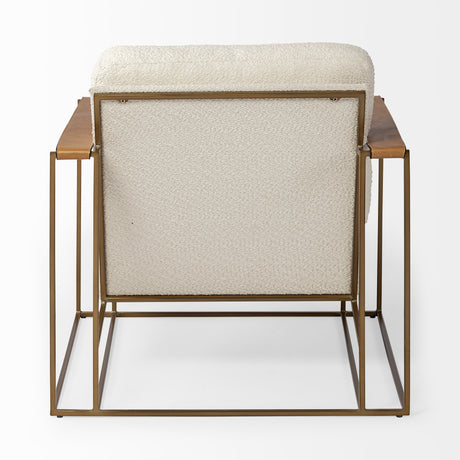 Watson Cream Fabric Wrap Gold Metal Frame Accent Chair from Mercana - Luna Furniture
