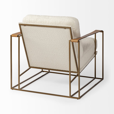 Watson Cream Fabric Wrap Gold Metal Frame Accent Chair from Mercana - Luna Furniture