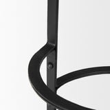 Neo 26.3" Seat Height Brown Wood Seat Black Metal Frame Stool from Mercana - Luna Furniture