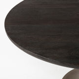 McLeod II 54 L x 54 W x 28.75 H Round Brown Solid Wood Top Gold Metal Base Dining Table from Mercana - Luna Furniture