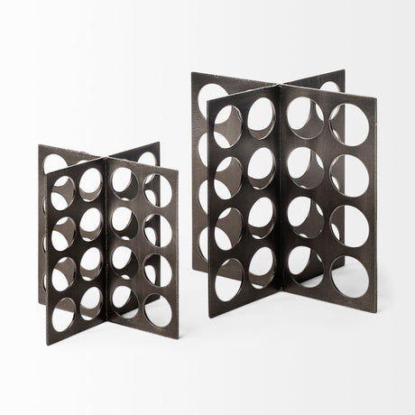 Fletcher (Large) 6L x 6W Gray Metal Abstract Decorative Object from Mercana - Luna Furniture