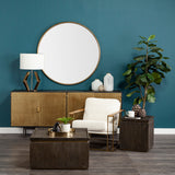 Pearl Short White Gold Rim Glass Vase from Mercana - Luna Furniture