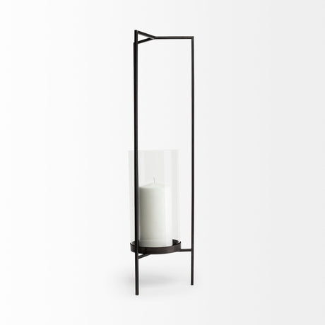 Abigail I Large Gunmetal Gray Metal Table Candle Holder from Mercana - Luna Furniture