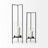 Abigail I Large Gunmetal Gray Metal Table Candle Holder from Mercana - Luna Furniture