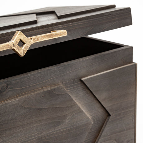 Cassia Set of 2 Brown Wooden Boxes from Mercana - Luna Furniture
