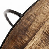 Clapp I Set of 2 (41" & 38") Round Brown Wood Top Black Iron Base Nesting Coffee Tables from Mercana - Luna Furniture