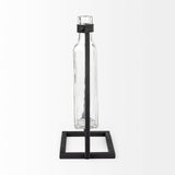 Monica II Tall Black Metal Glass Bottle Vase from Mercana - Luna Furniture