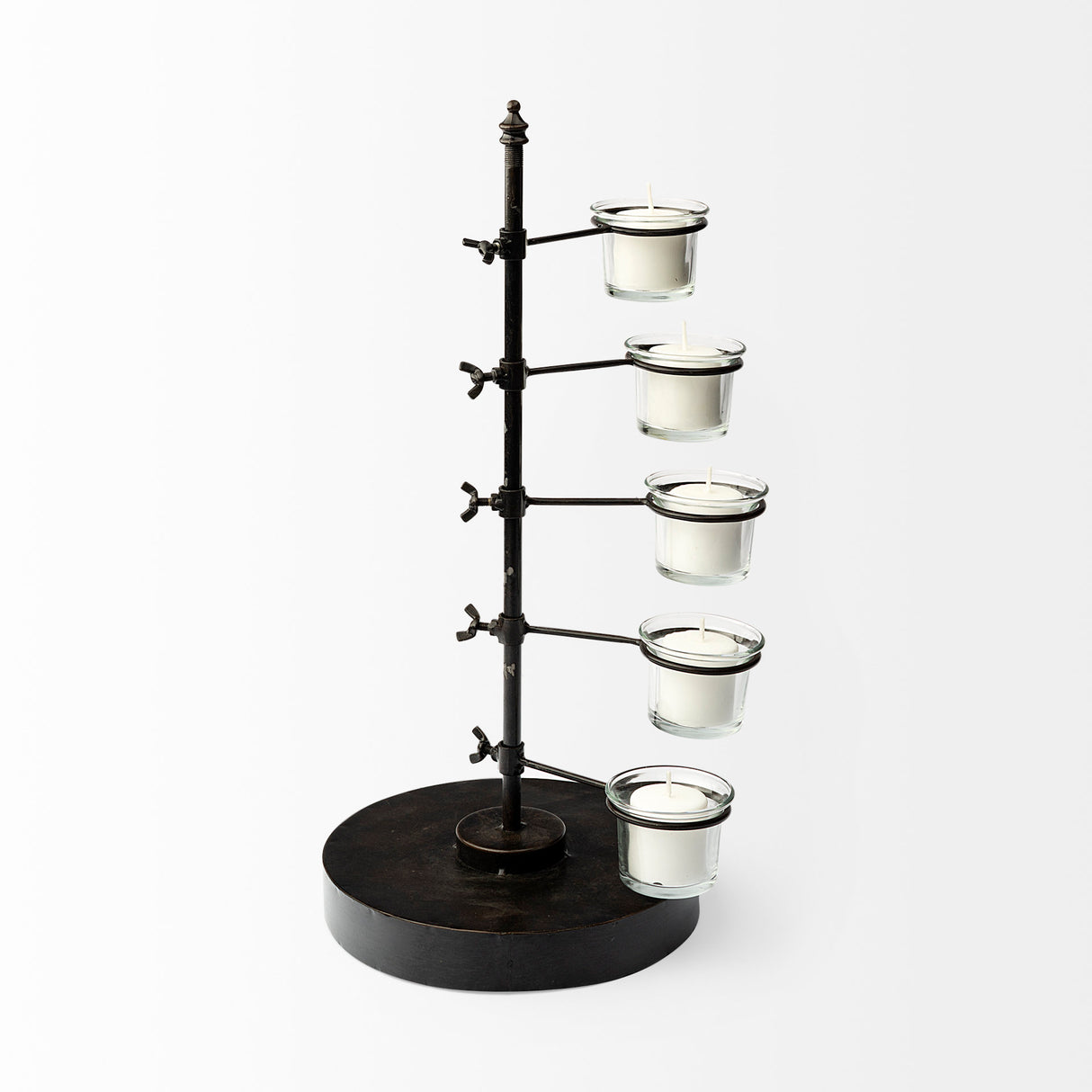 Jaran Black Metal Five Armed Tealight Table Candle Holder from Mercana - Luna Furniture