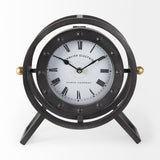Gaston Gray Metal Circular Table Clock from Mercana - Luna Furniture