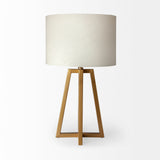 Raelynn (29"H) White-Linen Drum Shade w/ Gold Metal Frame Table Lamp from Mercana - Luna Furniture