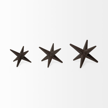 Rhea (Set of 3) Brown Cast Iron Small, Medium & Large Jacks from Mercana - Luna Furniture