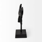 Caleb 4L x 5W Black Metal Tribal Figurine from Mercana - Luna Furniture